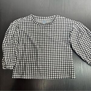 Old Navy Black and White Checkered Kids Sweater